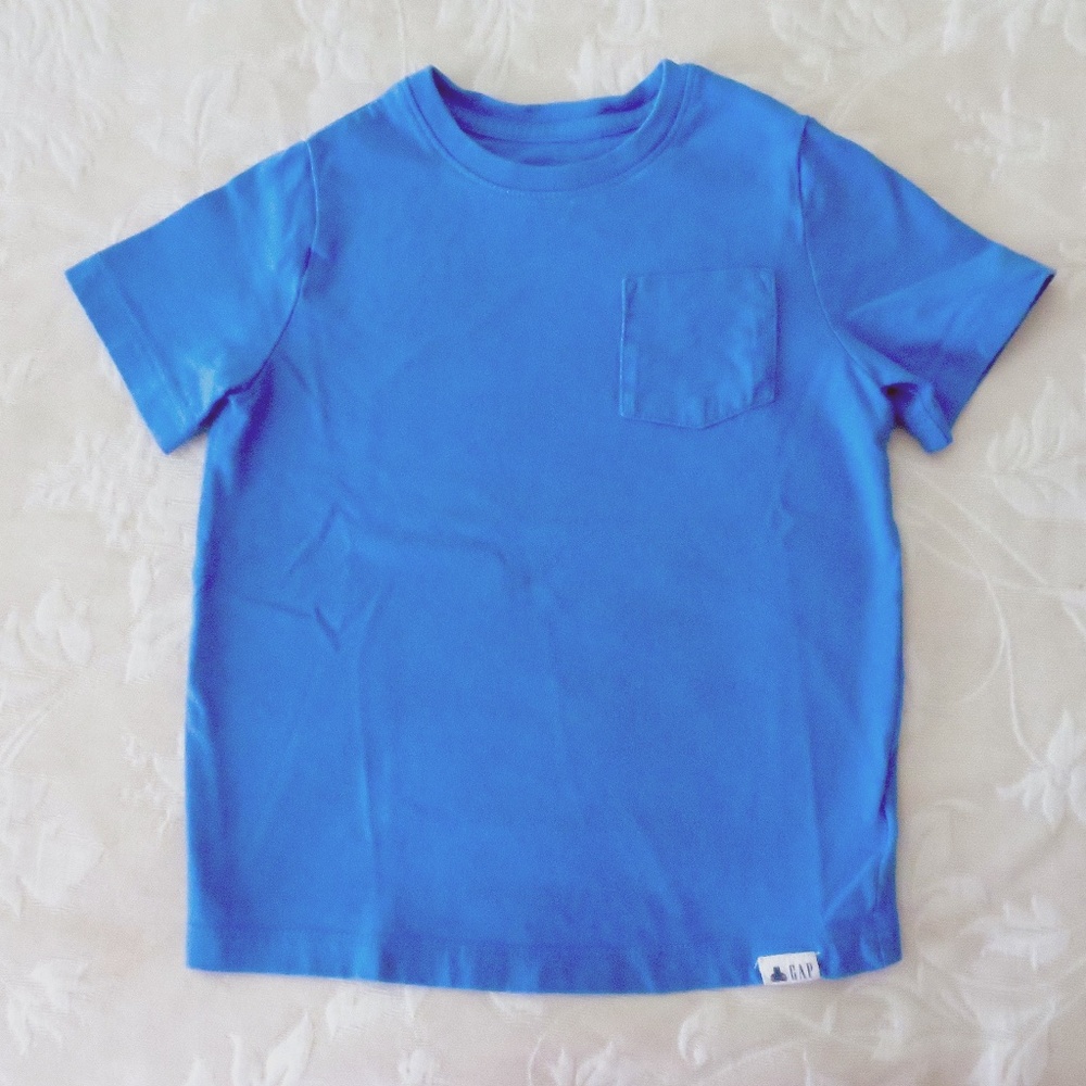 Gap Short Sleeve Blue 100% Cotton Pocket Tee Size 4